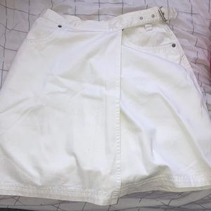 Vintage Route 66 White jean skirt